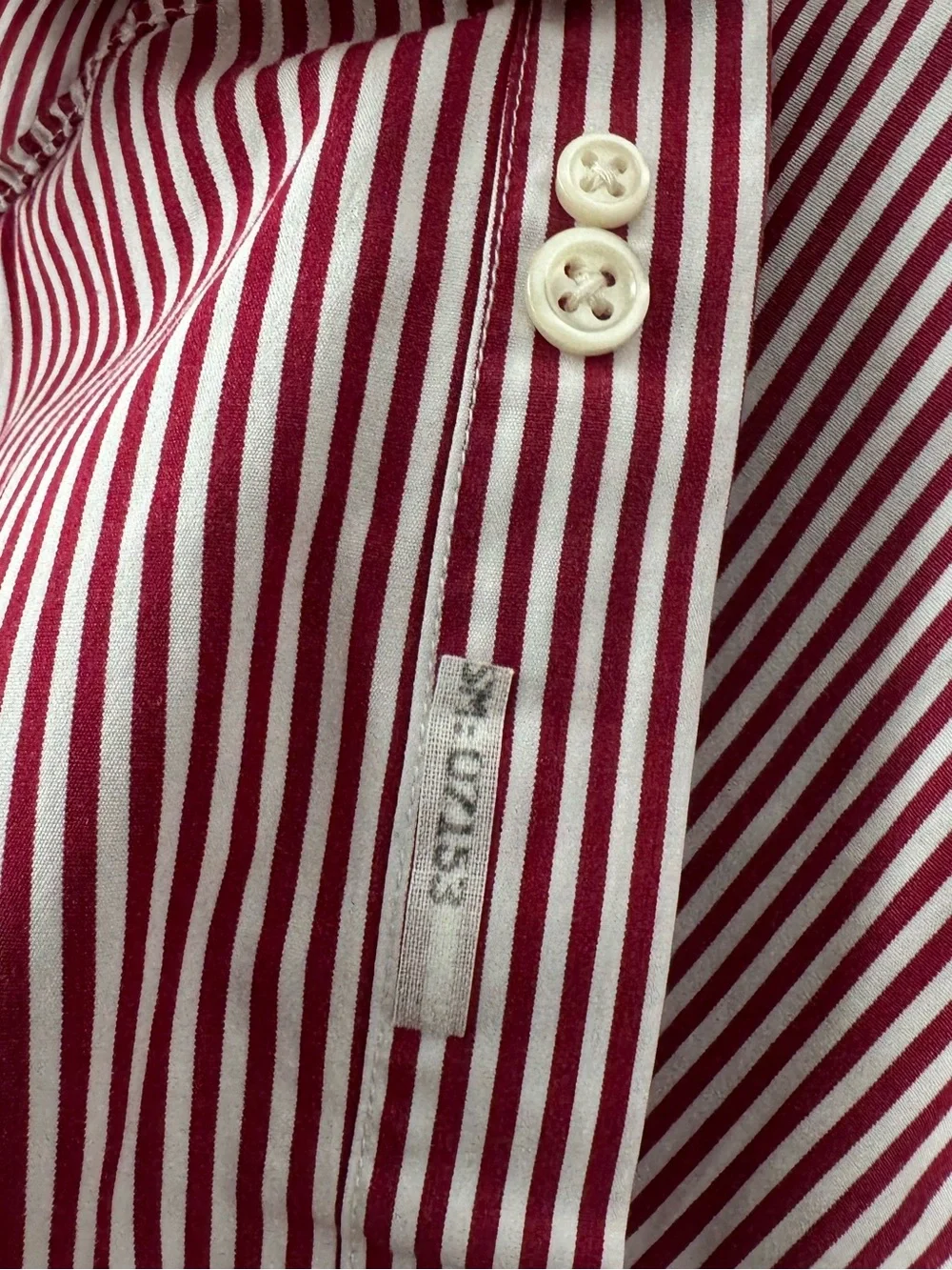 Polo Ralph Lauren Red White Stripe Button Down Shirt L (14-16) Cotton Navy Blue